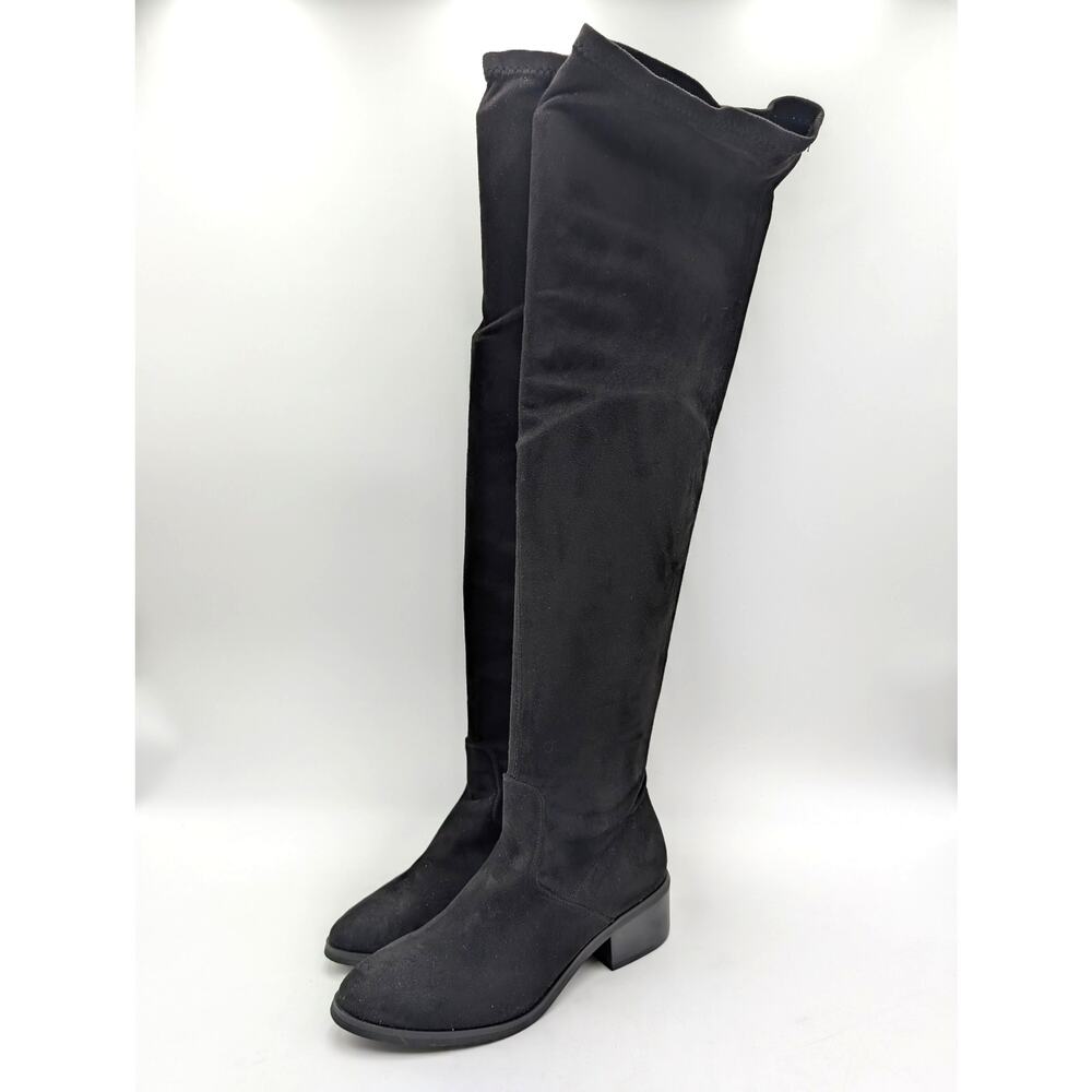 New York & Company Rana Over The Knee Boots Side Zip Women's Black Sz US6 EU36.5